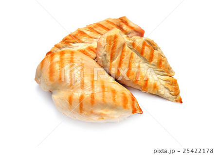 Grilled chicken breasts isolated on white Grilled chicken breasts isolated on white 25422178