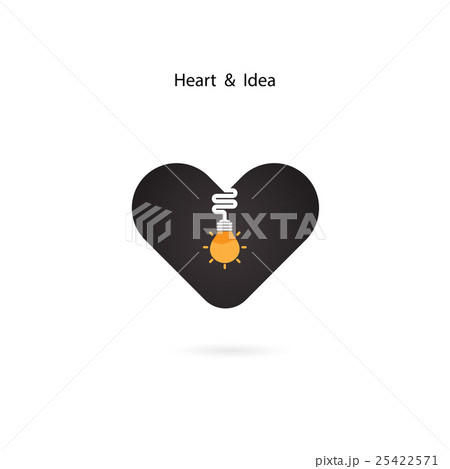 Heart sign and Light bulb idea concept. Heart sign and Light bulb idea concept. 25422571