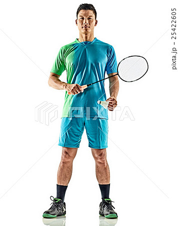 asian badminton player man isolated 25422605