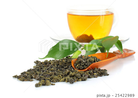 Green tea on white Green tea on white 25422989