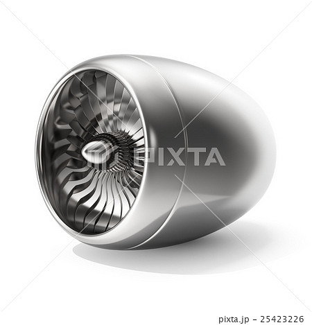 Jet engine isolated on white background. 3d 25423226