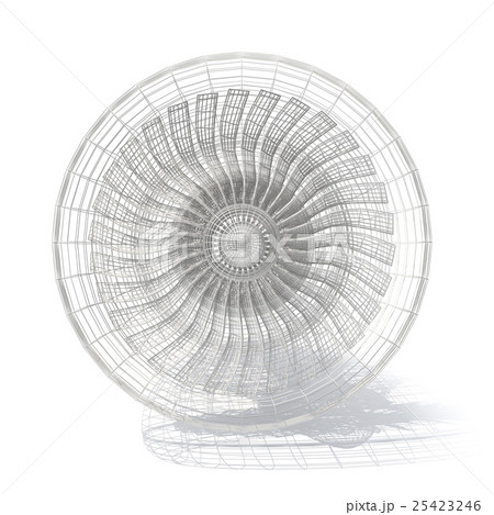 Grid jet engine isolated on white with shadow. 3d 25423246