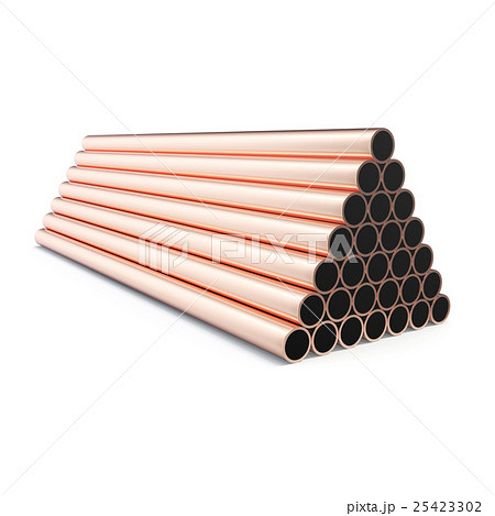 Copper pipes isolated on white background. 3d Copper pipes isolated on white background. 3d 25423302