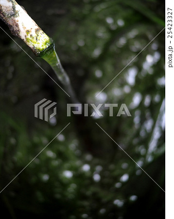 water running slow from pipeline into natural pond 25423327