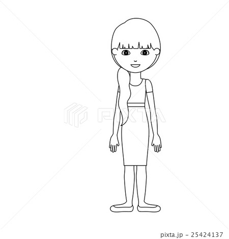 Silhouette of girl cartoon design 25424137