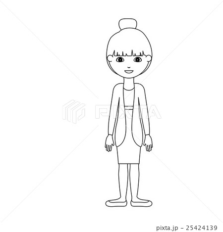 Silhouette of girl cartoon design 25424139