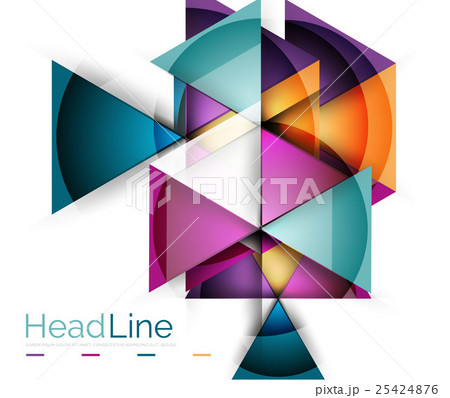 Glossy glass modern triangle layout 25424876