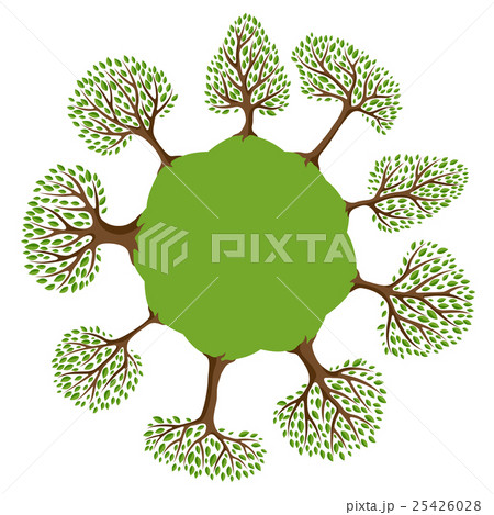 Background with abstract stylized trees. Natural 25426028