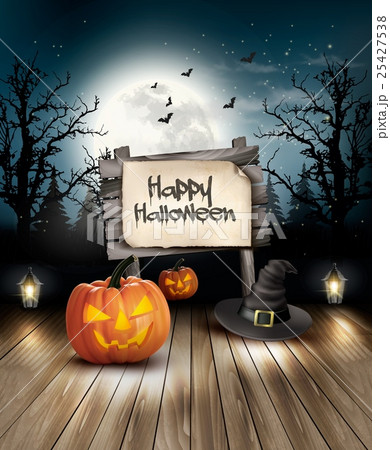 Halloween spooky background. Vector 25427538