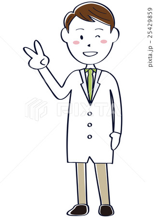 線画 やさしそうな若い医者 全身 男性 ポイント2 線画 やさしそうな若い医者 全身 男性 ポイント2 25429859