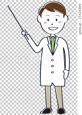 Young doctor Whole-body male presentation of line drawing Young doctor Whole-body male presentation of line drawing 25429869