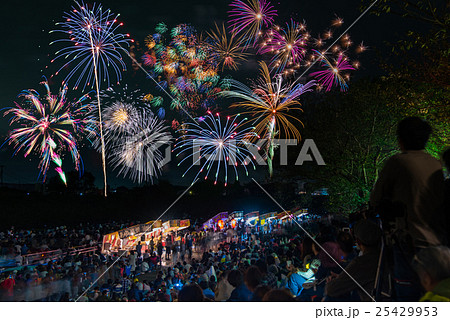 茨城　土浦の花火　人気日本一の花火　比較明合成 25429953