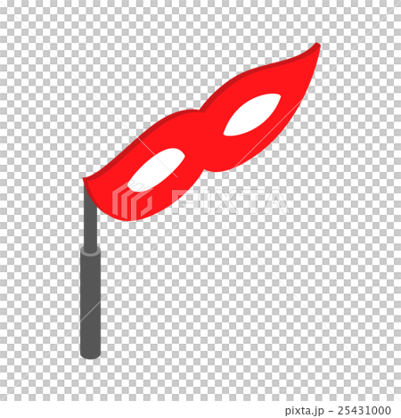 Red theatrical mask icon, isometric 3d style 25431000