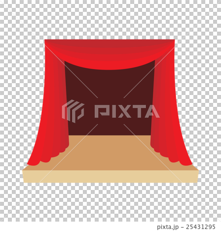 Theater stage with red curtain icon cartoon style Theater stage with red curtain icon cartoon style 25431295