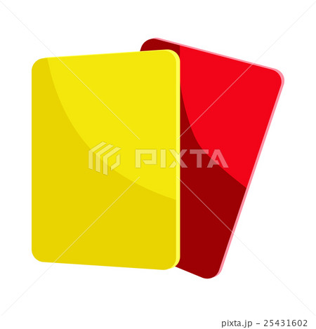 Red and yellow referee cards icon, cartoon style 25431602
