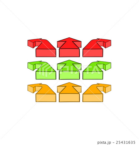 Arrows of different color icon, cartoon style Arrows of different color icon, cartoon style 25431635