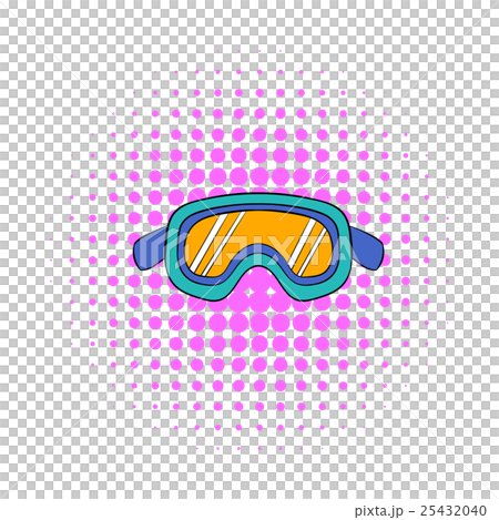Ski goggles icon, comics style Ski goggles icon, comics style 25432040