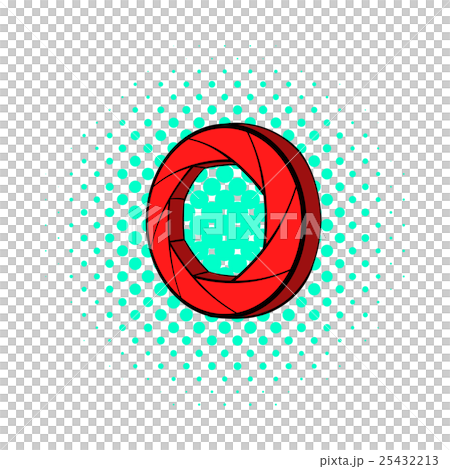 Red camera icon, comics style 25432213