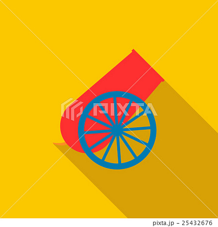 Circus cannon icon, flat style 25432676