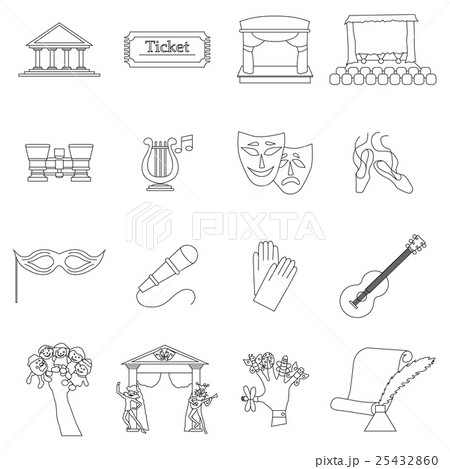Art Culture icons set, thin line style Art Culture icons set, thin line style 25432860