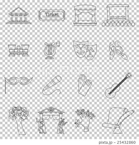 Art Culture icons set, thin line style Art Culture icons set, thin line style 25432860