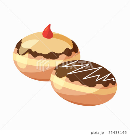 Hanukkah doughnut icon, cartoon style 25433146