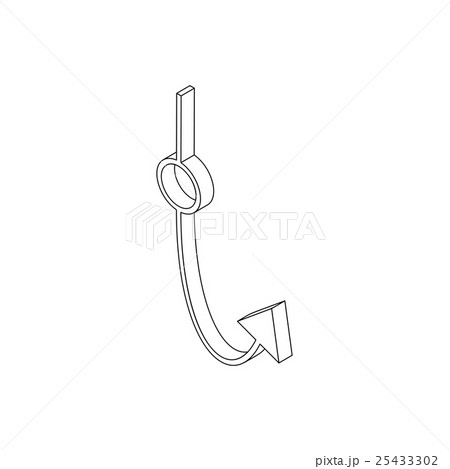 Fishing hook icon, isometric 3d style Fishing hook icon, isometric 3d style 25433302