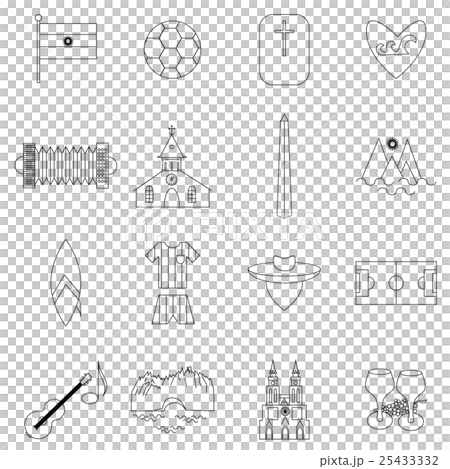Argentina outline icons 25433332