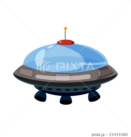 Flying saucer icon, cartoon style 25433360