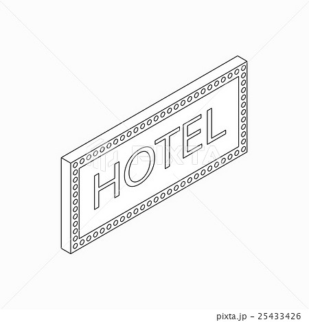 Hotel sign icon, isometric 3d style Hotel sign icon, isometric 3d style 25433426