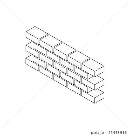 Part of brick wall icon, isometric 3d style 25433918