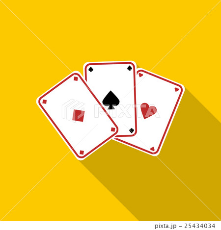 Three aces, playing cards icon, flat style Three aces, playing cards icon, flat style 25434034