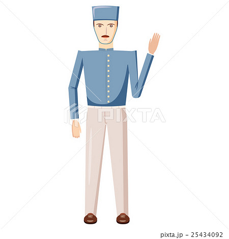 Doorman in a blue uniform icon, cartoon style 25434092