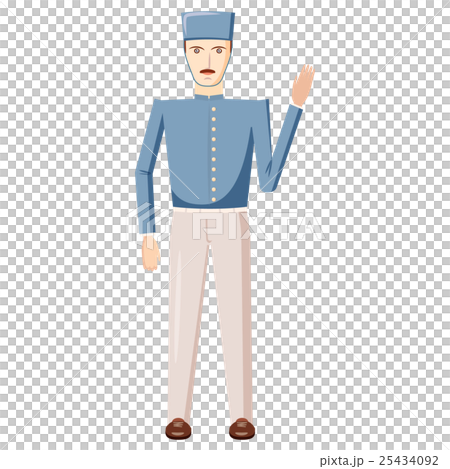 Doorman in a blue uniform icon, cartoon style 25434092