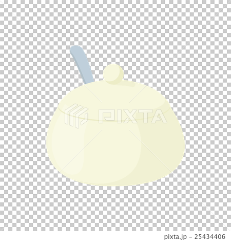 White porcelain sugar bowl icon, cartoon style White porcelain sugar bowl icon, cartoon style 25434406