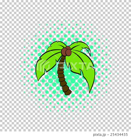 Palm tree icon, pop-art style 25434435