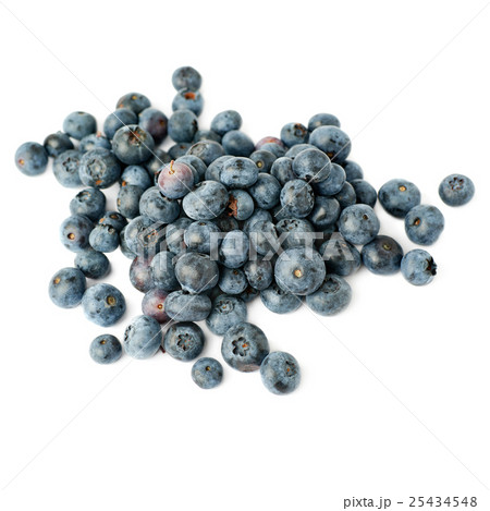 Pile of Bilberry or blueberry over isolated white 25434548