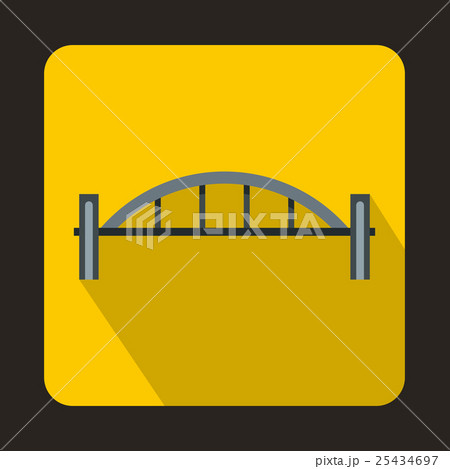 Bridge with round pillars icon, flat style Bridge with round pillars icon, flat style 25434697
