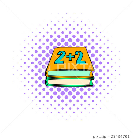 Two school textbook icon, comics style 25434701