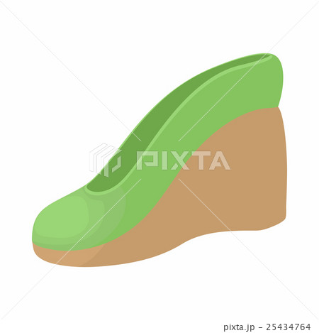 Green female shoe on a platform icon cartoon style Green female shoe on a platform icon cartoon style 25434764