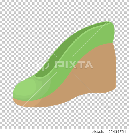 Green female shoe on a platform icon cartoon style Green female shoe on a platform icon cartoon style 25434764