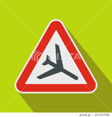 Warning sign of low flying aircraft icon Warning sign of low flying aircraft icon 25434790