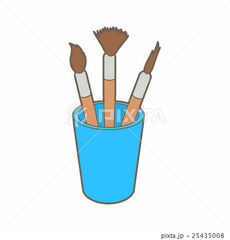 Brushes for painting in the holder icon 25435008