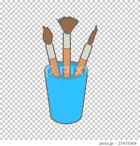 Brushes for painting in the holder icon 25435008