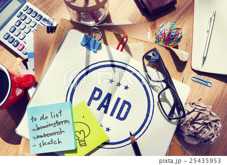 Paid Pay Receipt Finance Accounting Graphic Concept 25435953