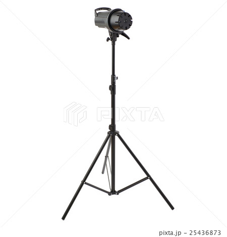 Studio flash on a stand over isolated white Studio flash on a stand over isolated white 25436873
