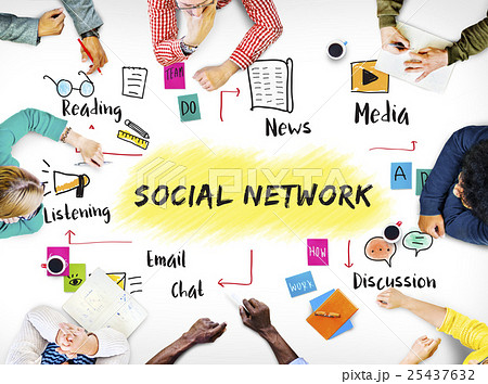 Social Network Media Connecting Online Concept 25437632