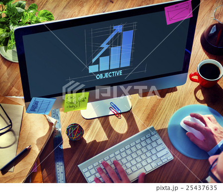 Objective Business Growth Graph Graphic Concept 25437635