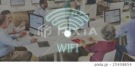 Wireless Internet Wifi Icon Concept Wireless Internet Wifi Icon Concept 25438654