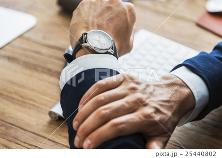 Business Man Check Time Delay Concept 25440802